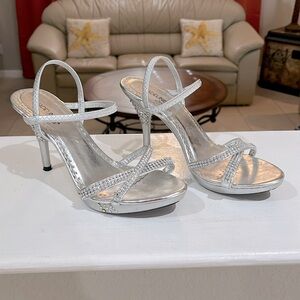 Madeline Stuart Strappy Rhinestone Heels Size 8.5